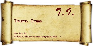 Thurn Irma névjegykártya